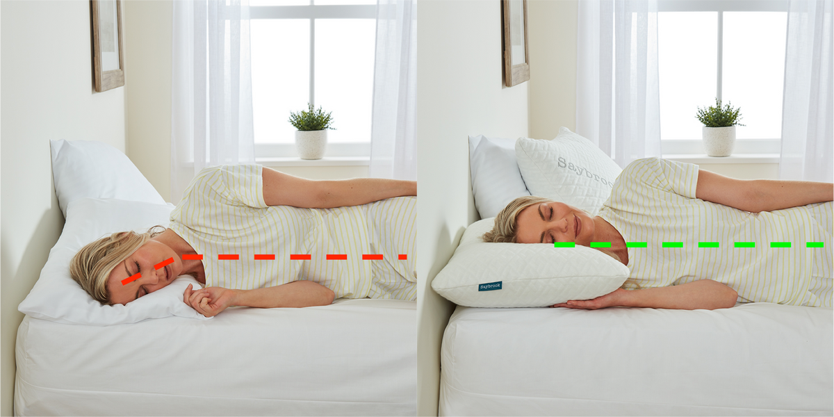 Saybrook adjustable pillows help achieve perfect alignment for side-sleepers